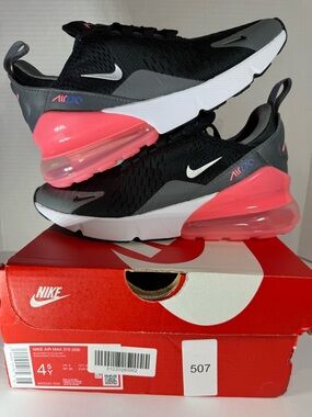 Nike Air Max 270 Kids Sneakers - Black, Gray & Pink